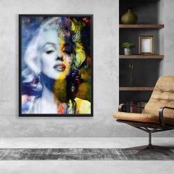 marilyn monroe canvas painting, marilyn monroe colorful abstract art printed picture wall art decoration or canvas