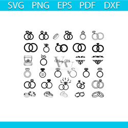 wedding ring svg/ engagement ring svg / clipart / cut files / silhouette / files for cricut / vector