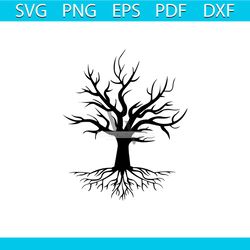 bare tree svg, silhouette bare tree, cricut file, bare tree nature woods svg instant download, template, clip art digita