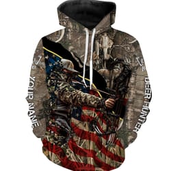 archery bow hunting american flag deer hunting custom name 3d all over printed shirts, hoodie, personalized gifts fsd258