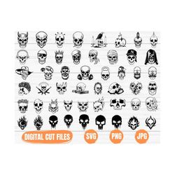 Skull Svg, Skull Outline Svg , Skull Head Svg, Skull Art, Skull Bundle Svg , Skull Head Digital , Skull Silhouette, Skul