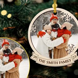 Custom Family Photo Ornament, Family Christmas Ornament, Family Picture Ornament