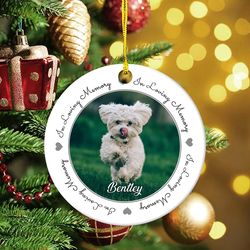 Custom Pet Memorial Ornament, Dogs Loss Gift, Pet Photo Ornament