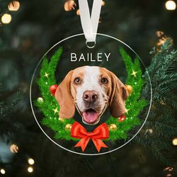 Custom Pet Ornament, Dog Christmas Ornament, Dog Photo Ornament