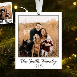 Custom Photo Family Ornament, Custom Polaroid Photo Ornament, Family Christmas 3D Ornament
