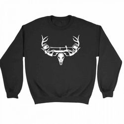 archery bow hunting deer skull sweatshirt