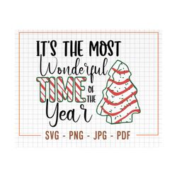 it's the most wonderful time of the year christmas tree cake svg, png, jpg, christmas tree svg, christmas cake design, c