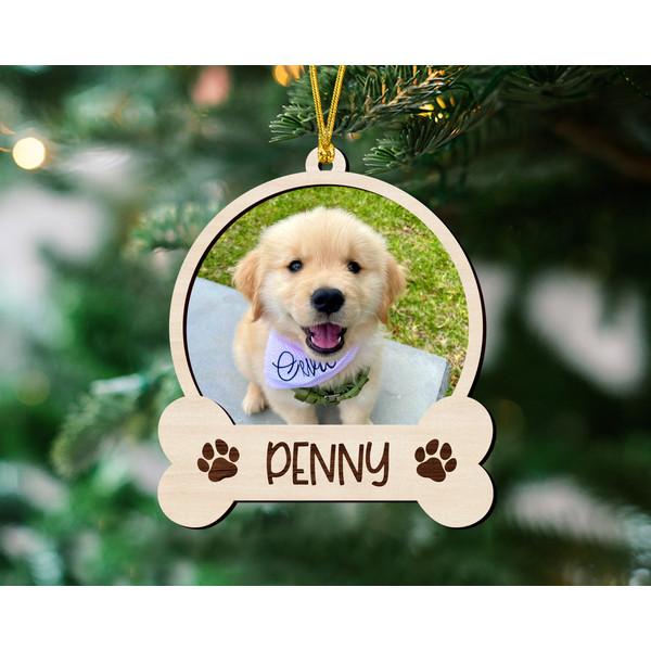Dog Bone Ornament, Custom Dog Photo Ornament, Custom Pet Photo Ornament, Dog Memorial Ornament, Custom Picture Ornament, Pet Portrait Gifts - 4.jpg