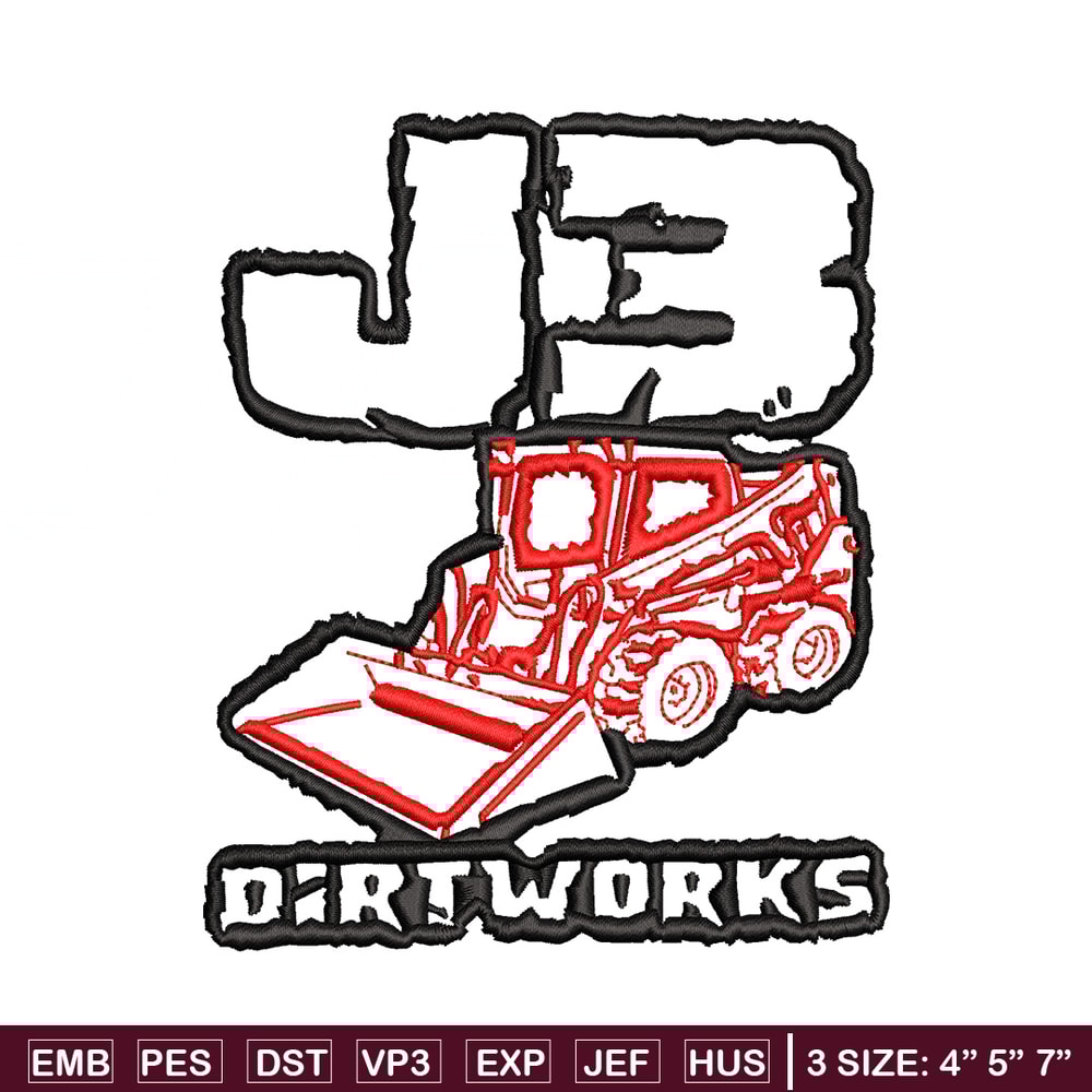 J3 dirtworks embroidery design, Logo embroidery, Embroidery file, Embroidery shirt, Emb design, Digital download.jpg