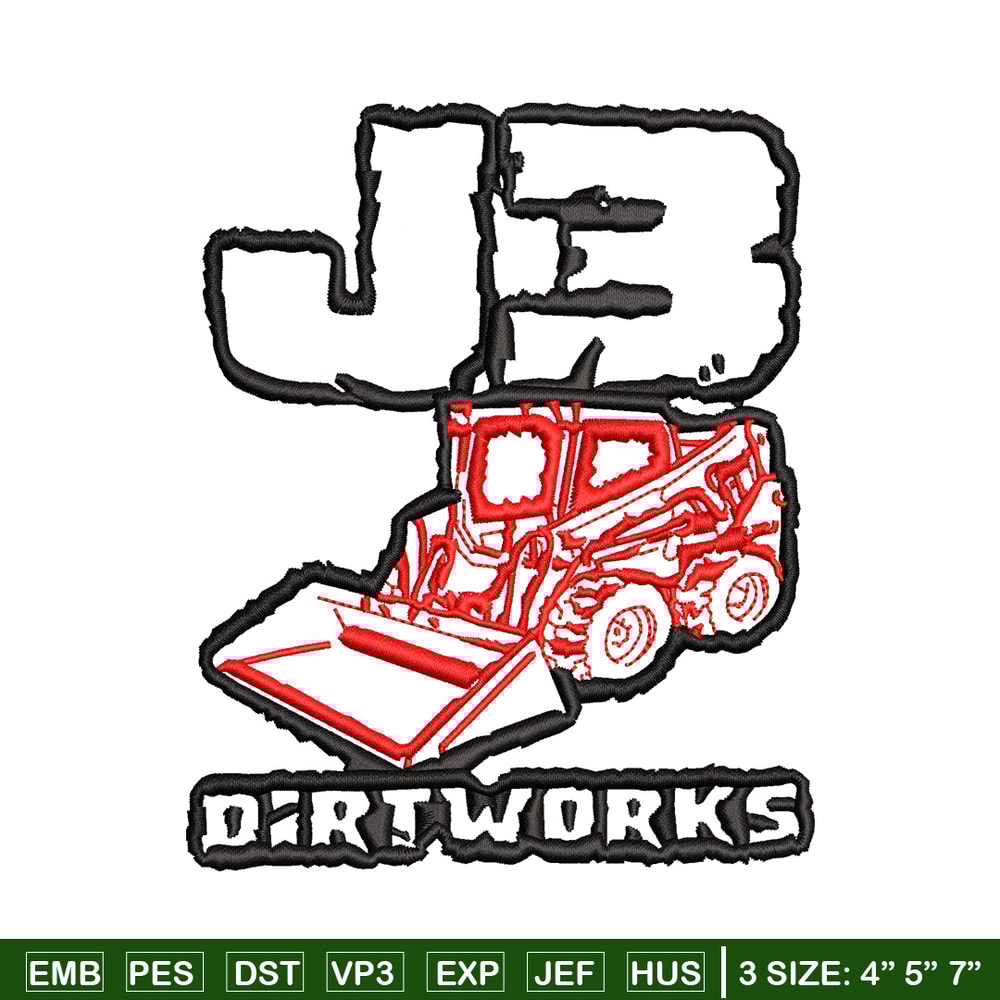 J3 dirtworks embroidery design, Logo embroidery, Embroidery file, Embroidery shirt, Emb design, Digital download.jpg