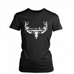 archery bow hunting deer skull women&8217s t-shirt