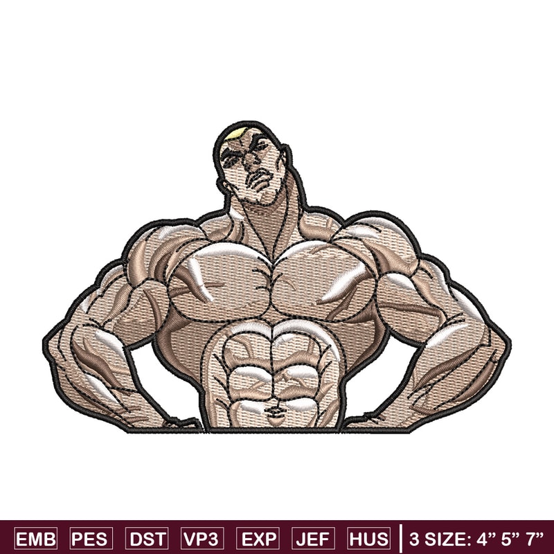 Jack hanma embroidery design, Baki embroidery, Anime design, Embroidery shirt, Embroidery file, Digital download.jpg