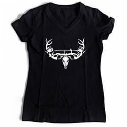 archery bow hunting deer skull women&8217s v-neck tee t-shirt