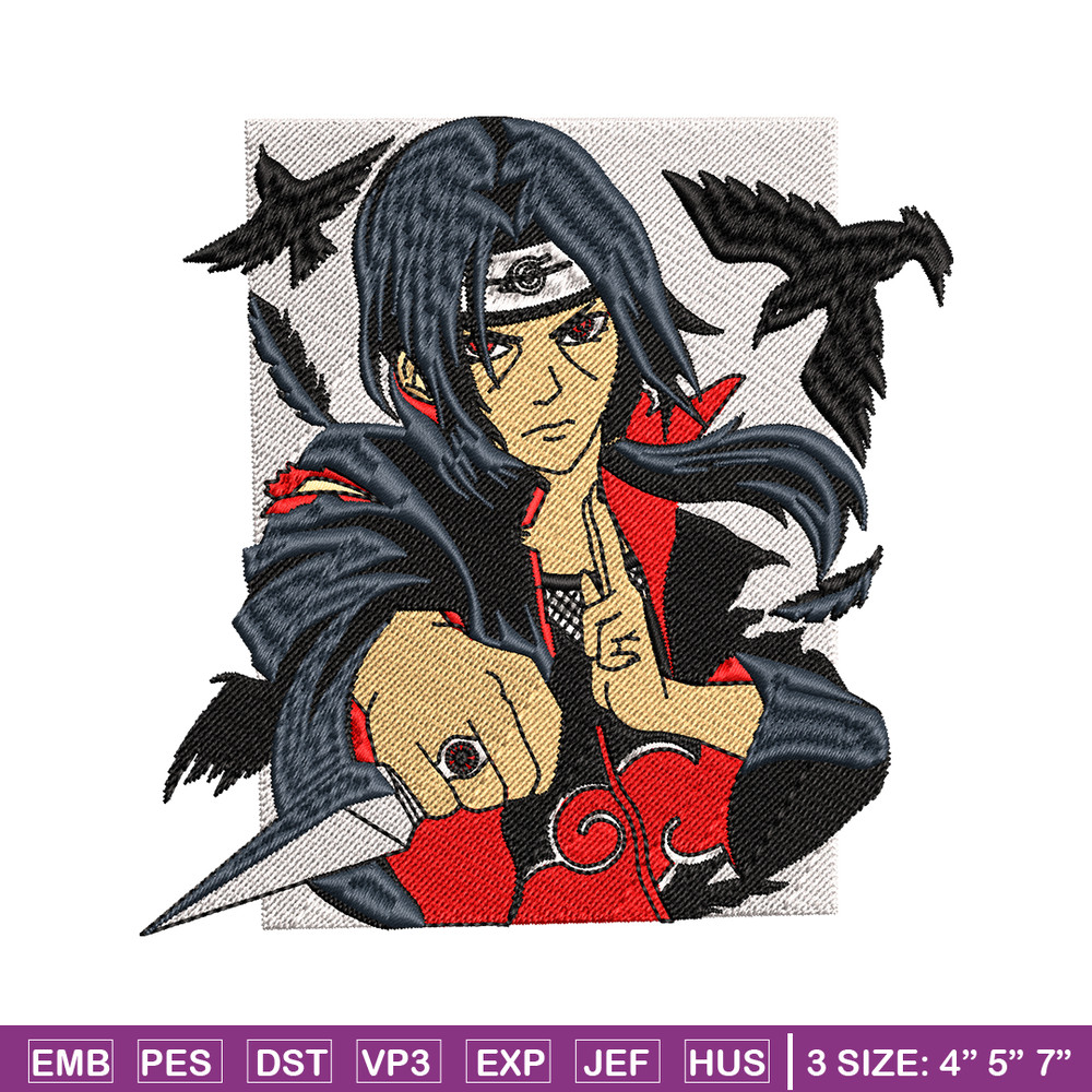 Itachi knife embroidery design, Naruto embroidery, embroidery file, anime design, anime shirt, Digital download.jpg