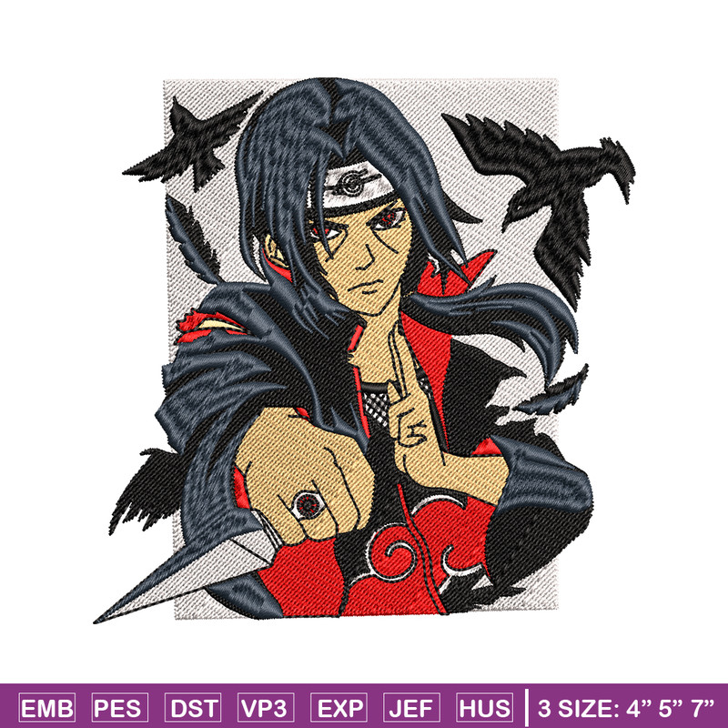 Itachi knife embroidery design, Naruto embroidery, embroidery file, anime design, anime shirt, Digital download.jpg