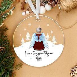 Personalized Dad Memorial Ornaments, Christmas 2022 Keepsake Ornament, Loss of Father Gift