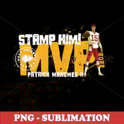 patrick mahomes mvp stamp - limited edition png sublimation file - perfect for collectors