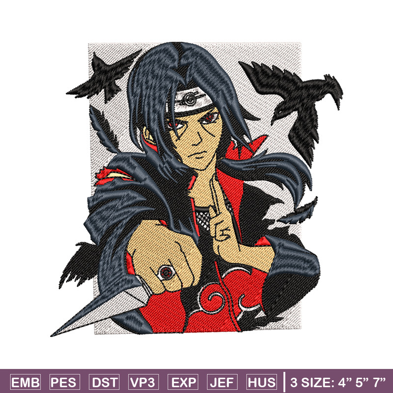 Itachi knife embroidery design, Naruto embroidery, embroidery file, anime design, anime shirt, Digital download.jpg