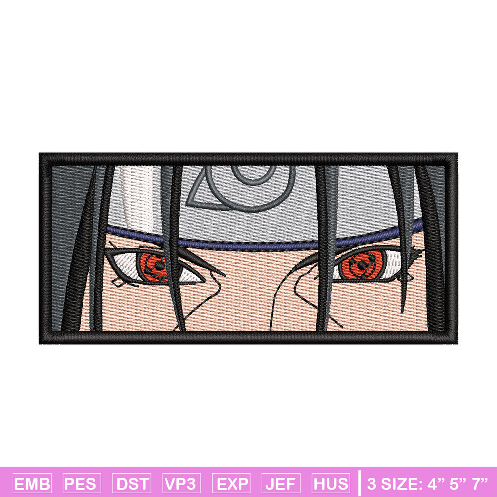 Itachi Rectangle embroidery design, Naruto embroidery, anime design, embroidery file, anime shirt, Digital download.jpg