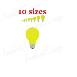 light bulb embroidery design. light bulb mini embroidery. light bulb silhouette. machine embroidery. light bulb design.