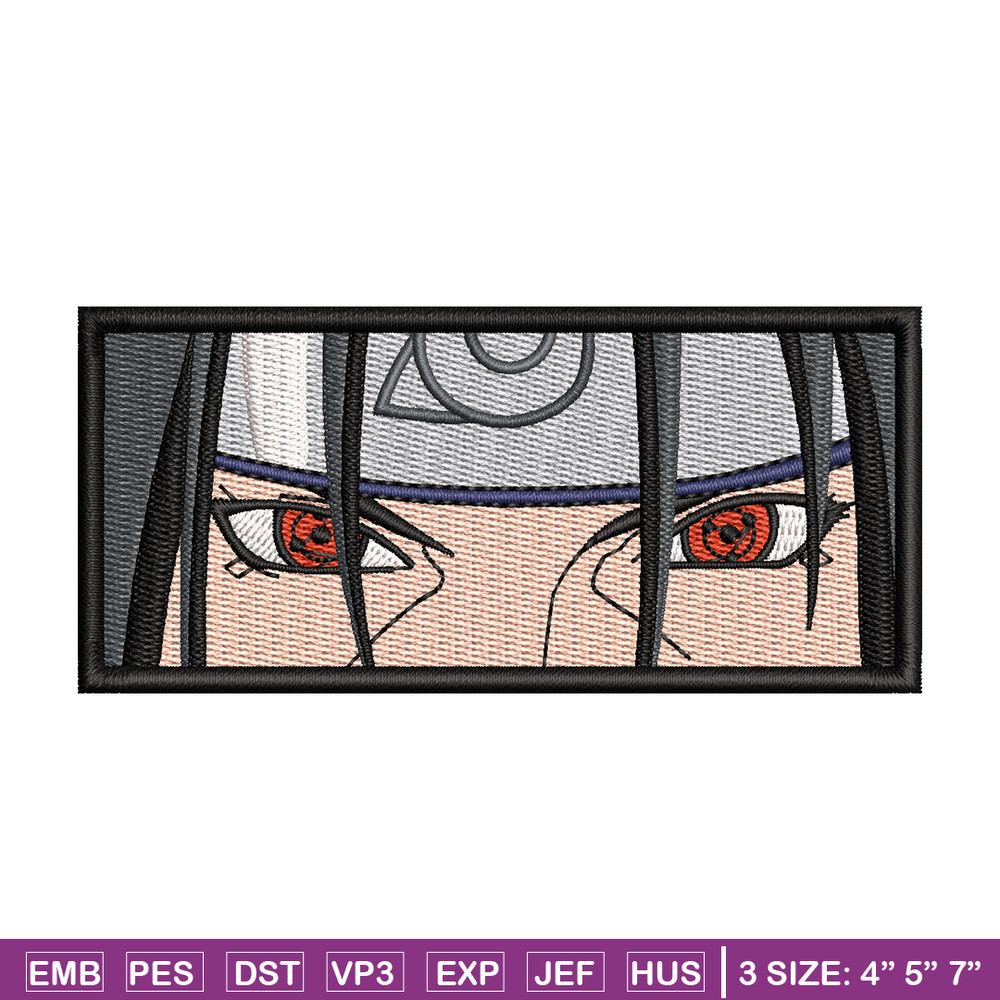 Itachi Rectangle embroidery design, Naruto embroidery, anime design, embroidery file, anime shirt, Digital download.jpg