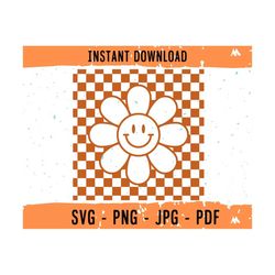 checkered smile daisy svg, funny smile svg, smile daisy, smiling daisy svg, smiling daisy, funy design, smile face for c