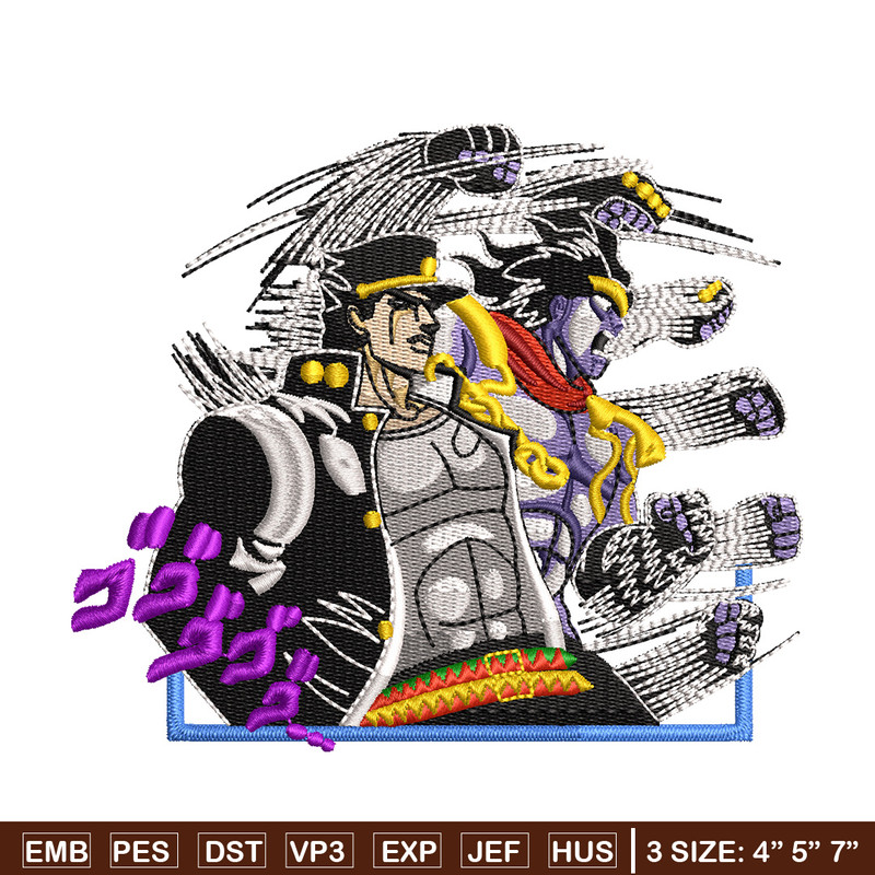 Jotaro punch embroidery design, Jojo embroidery, Anime design, Embroidery shirt, Embroidery file, Digital download.jpg