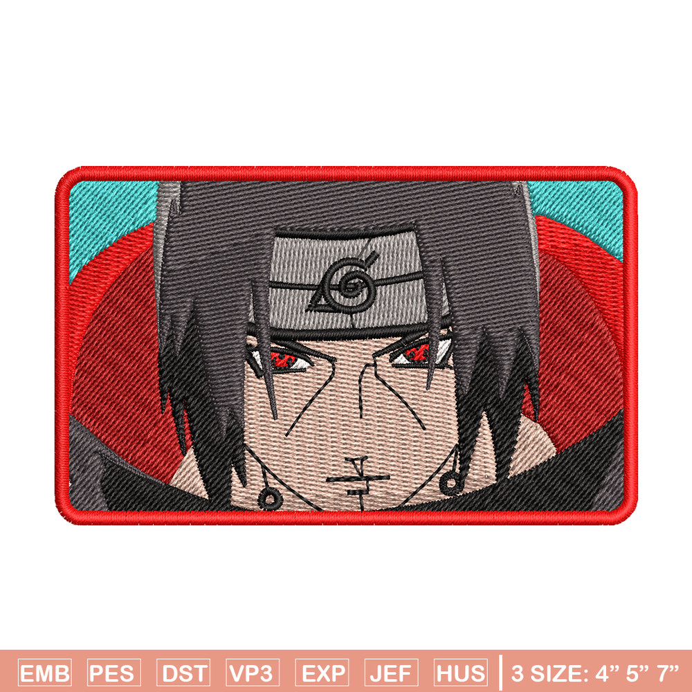 Itachi rectangle embroidery design, Naruto embroidery, logo design, anime design, anime shirt, Digital download.jpg