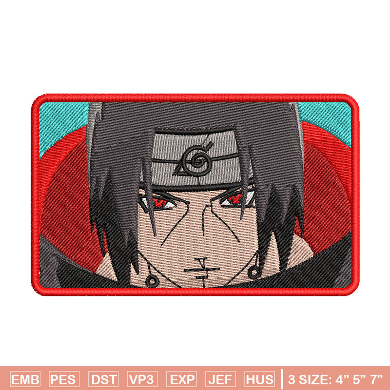 Itachi rectangle embroidery design, Naruto embroidery, logo design, anime design, anime shirt, Digital download.jpg