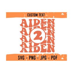 custom wavy birthday boy and birthday girl svg, personalized birthday design, customized retro wavy text svg, custom gro