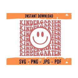 kindergarten smiling face svg, kindergarten cut file, kindergarten cricut svg, k is for kindergarten school svg, hello k