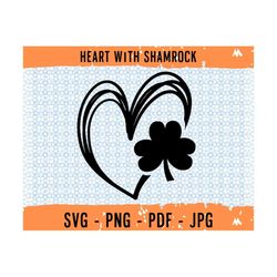 heart shamrock svg, clover with heart svg, shamrock cut files for shirts, st. patrick's day gift, best clover svg, st pa