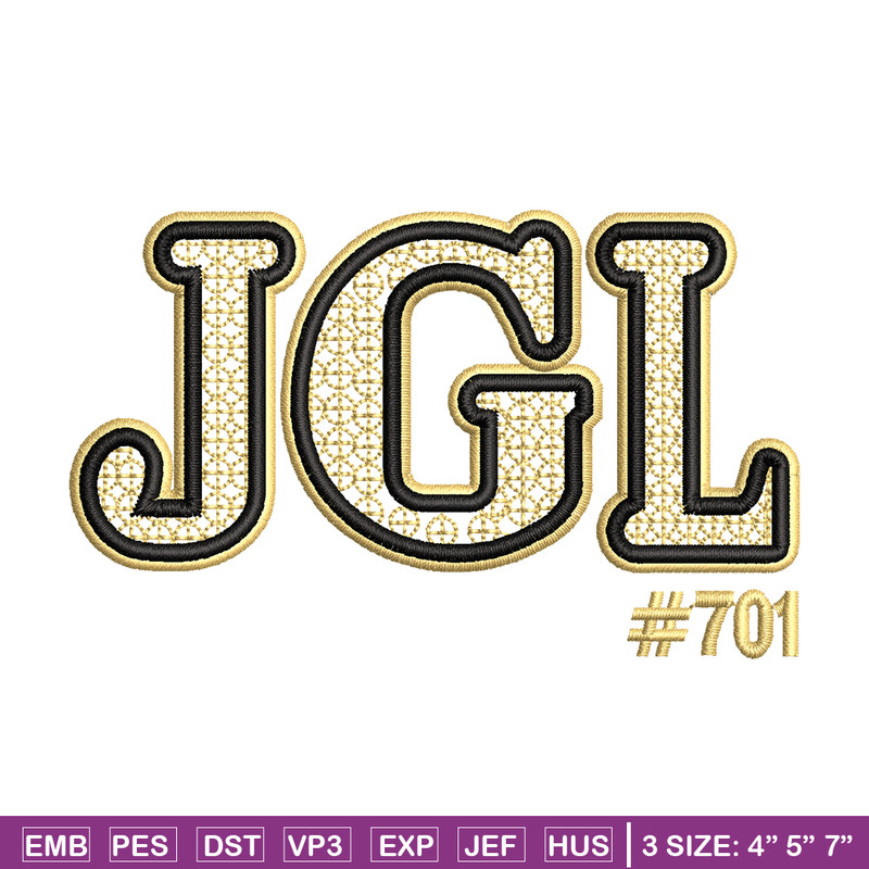 JGL logo embroidery design, JGL logo embroidery, logo design, logo shirt, Embroidery file, Instant download.jpg