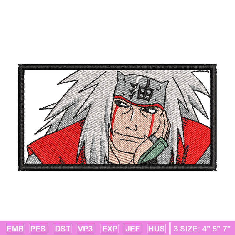 Jiraiya embroidery design, Naruto embroidery, anime design, embroidery file, anime shirt, logo design, Digital download.jpg