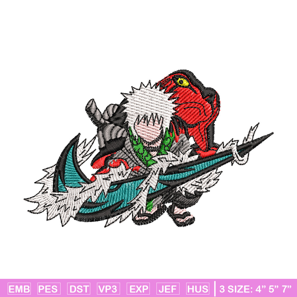 Jiraiya frog embroidery design, Naruto embroidery, embroidery file, anime design, anime shirt, Digital download.jpg