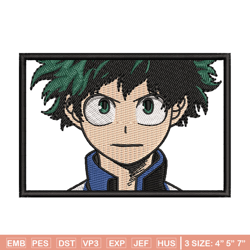 Izuku Midoriya embroidery design, My hero academia embroidery, anime design, embroidery file, Digital download.jpg