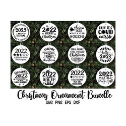 covid christmas ornament svg bundle, 2022 christmas svg, mask ornament, ornament cut file, pandemic, funny christmas, sv