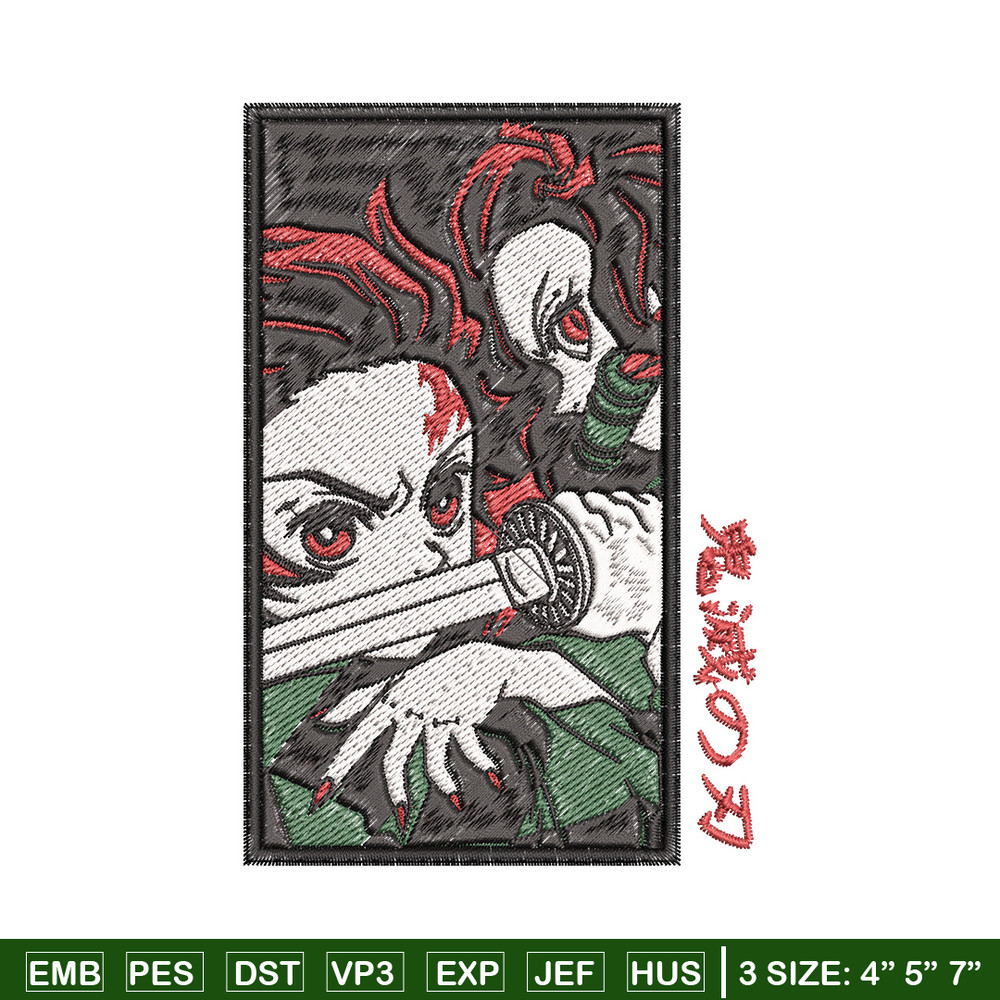 Kamado family embroidery design, Tanjiro embroidery, Embroidery shirt, Embroidery file, Anime design,Digital download.jpg