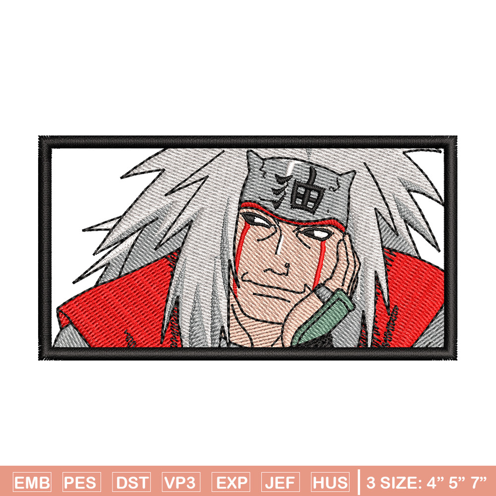 Jiraiya embroidery design, Naruto embroidery, anime design, embroidery file, anime shirt, logo design, Digital download.jpg
