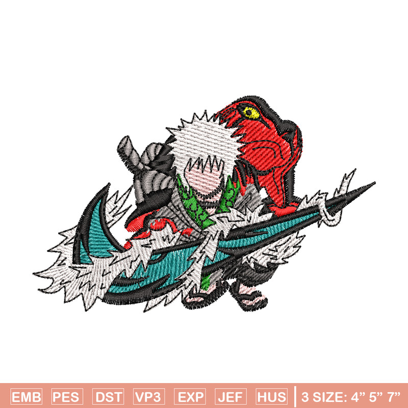 Jiraiya frog embroidery design, Naruto embroidery, embroidery file, anime design, anime shirt, Digital download.jpg