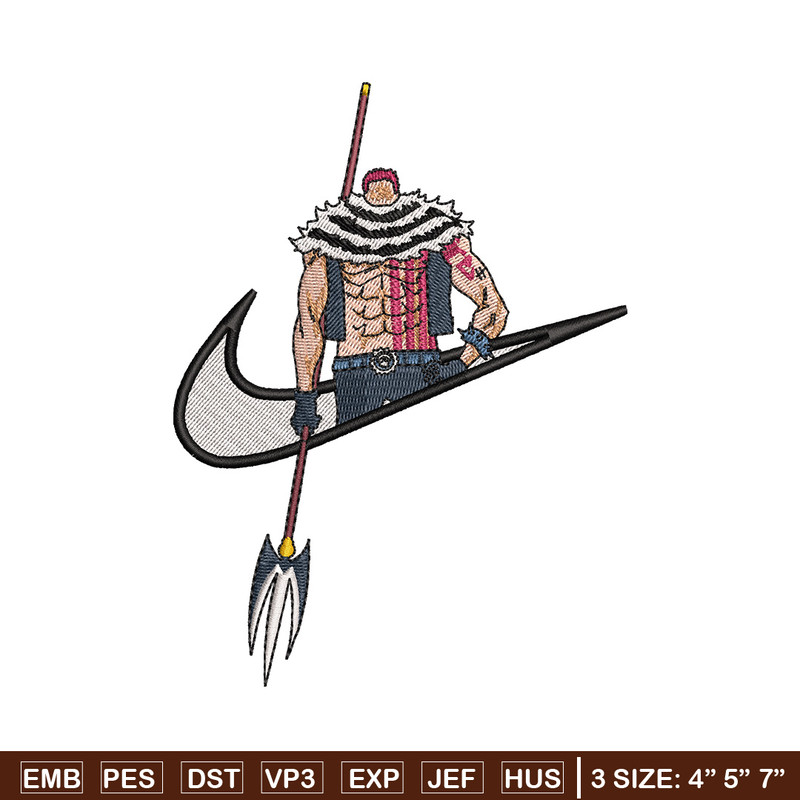 Katakuri nike embroidery design, One piece embroidery, Anime design, Embroidery shirt, Embroidery file, Digital download.jpg