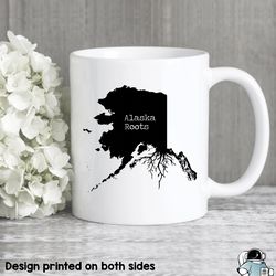 alaska roots coffee mug, alaskan souvenir state gift