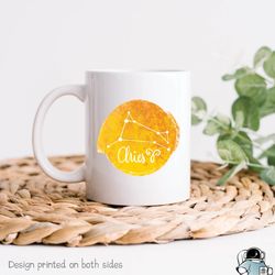 aries zodiac sign constellation coffee mug, horoscope and astrology gift