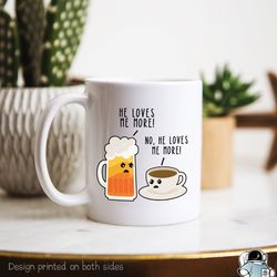 beer and coffee lover mug, funny drinker gift