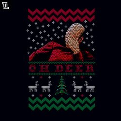 star trek captain picard oh deer christmas jumper, christmas png download