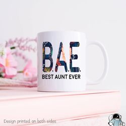 best aunt ever bae coffee mug, new auntie to be gift