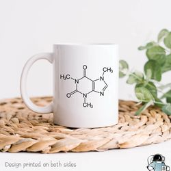 caffeine molecule coffee mug, chemistry science and teacher gift