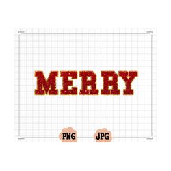 red and gold glitter covered merry png, merry png, merry christmas png sublimation design, merry xmas png