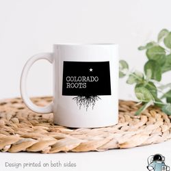 colorado roots coffee mug, state map co gift