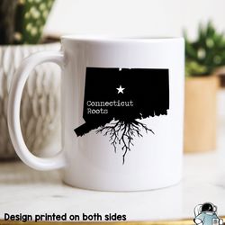 connecticut roots coffee mug, state map ct gift